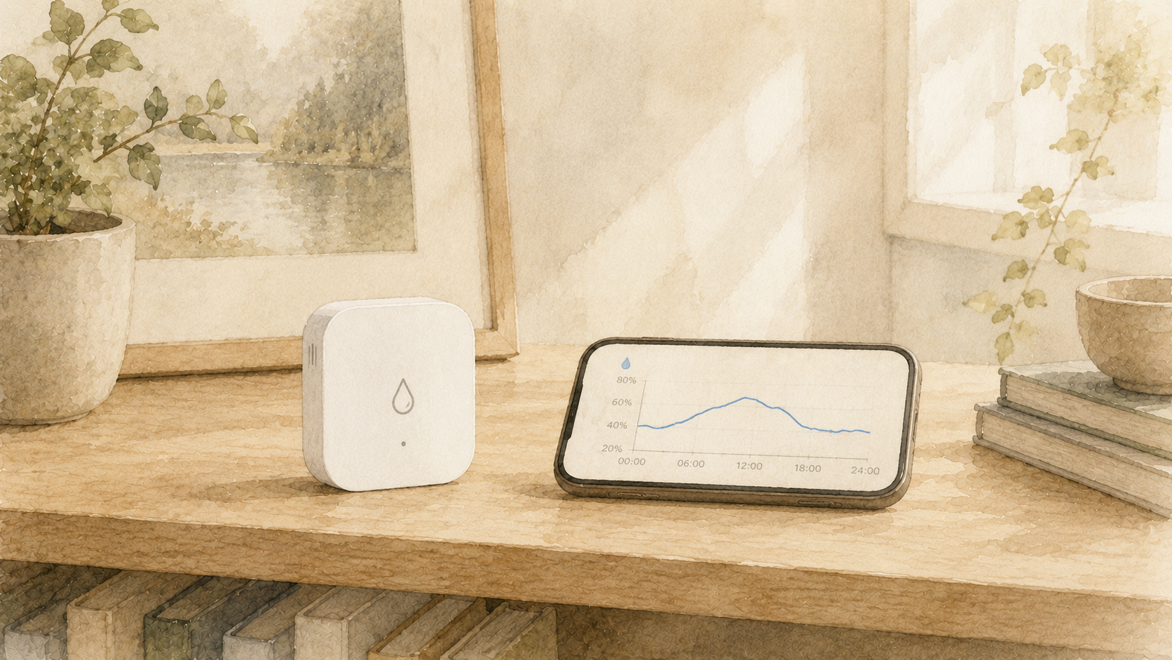 Smart fuktmätare med app för att följa luftfuktighet och temperatur över tid